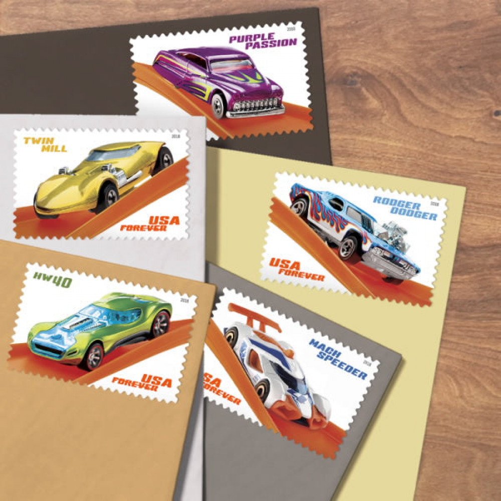 (2018) USPS Hot Wheels Stamps (2018) USPS Hot Wheels Stamps