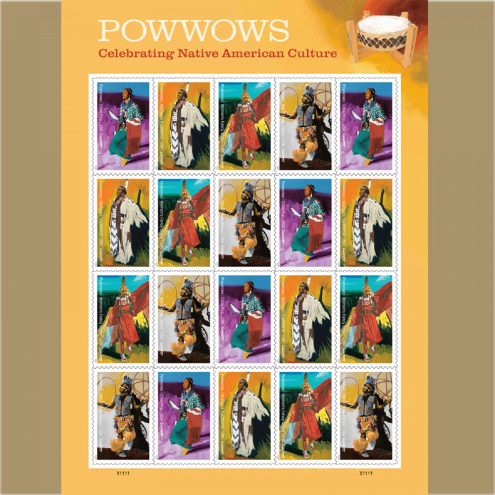 2025 Powwows: Celebrating Native AmericanCulture Stamps, Sheet of 20 2025 Powwows: Celebrating Native AmericanCulture Stamps, Sheet of 20