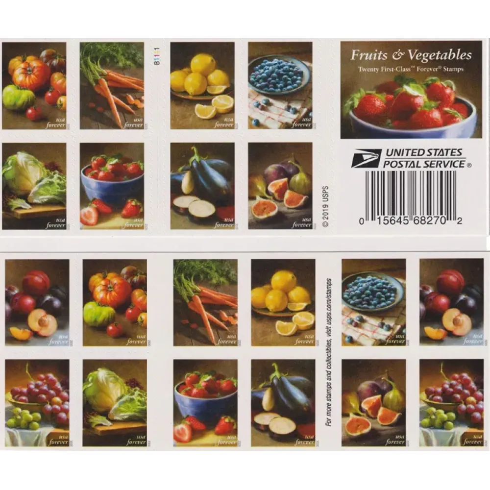 (2020) USPS Fruits & Vegetables Forever Stamps (2020) USPS Fruits & Vegetables Forever Stamps