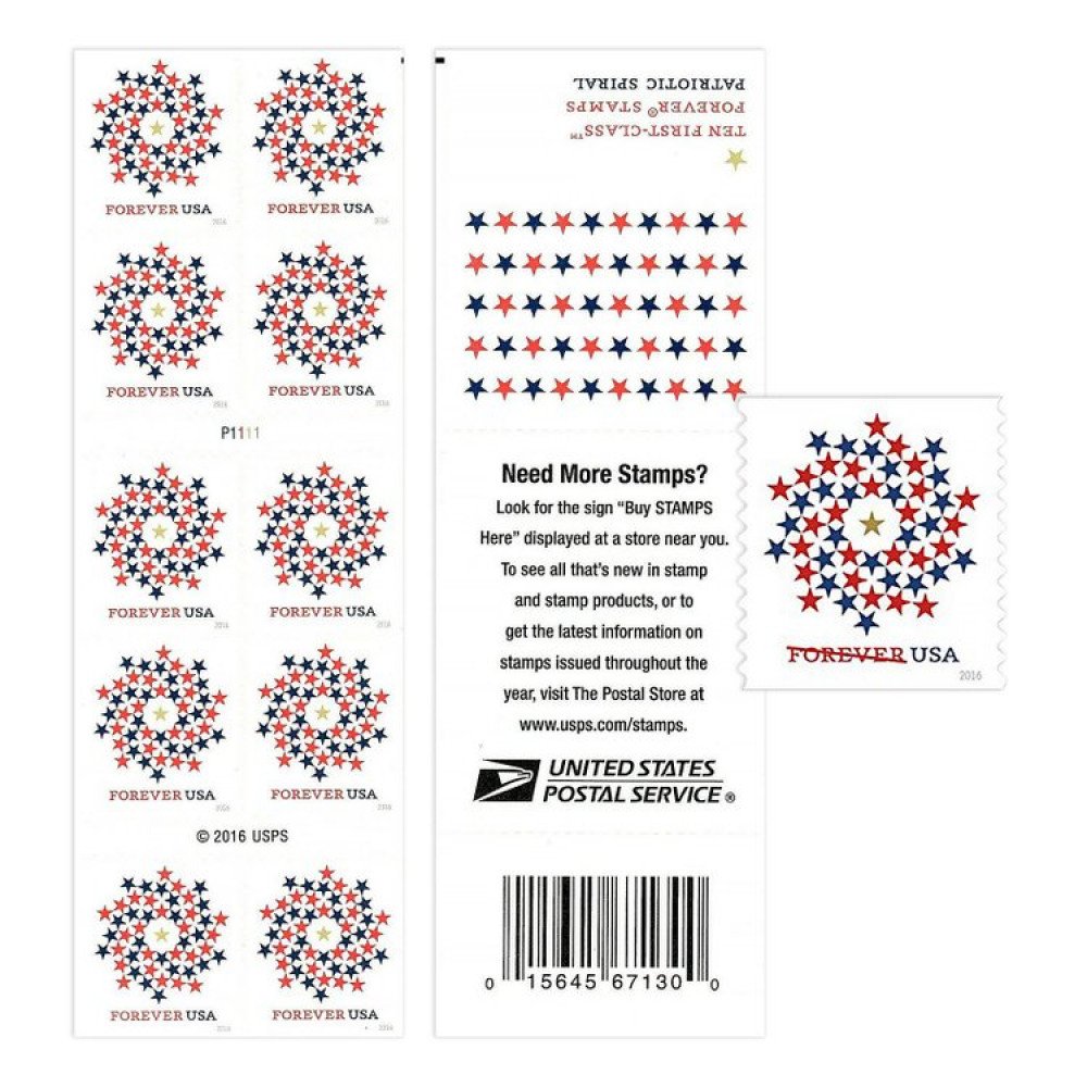 (2016) USPS Stars Red & Blue Forever Stamps (2016) USPS Stars Red & Blue Forever Stamps