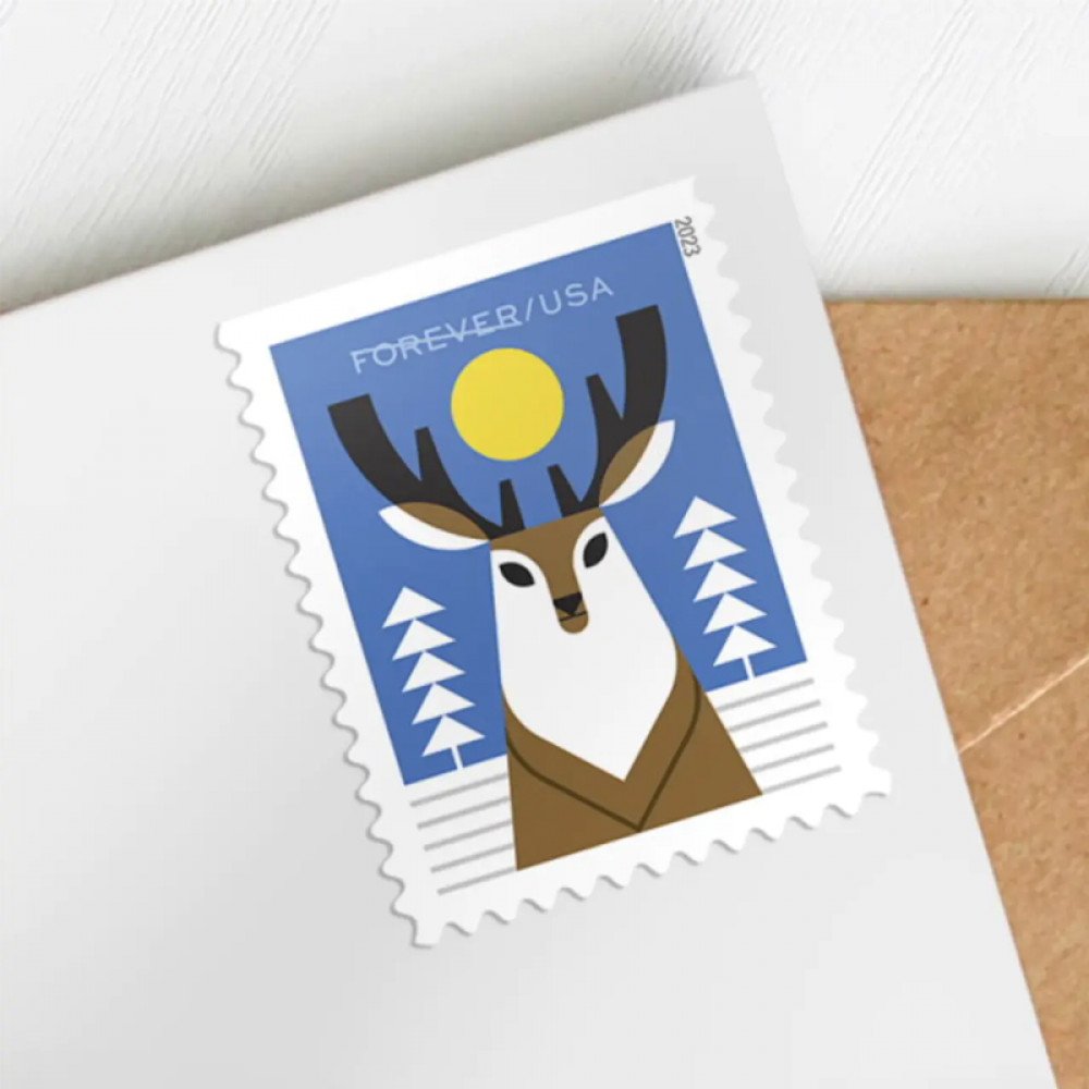 2023 Winter Woodland Animals Forever Postage Stamps (a Deer. Fox. Rabbit. and Owl 2023 Winter Woodland Animals Forever Postage Stamps (a Deer. Fox. Rabbit. and Owl