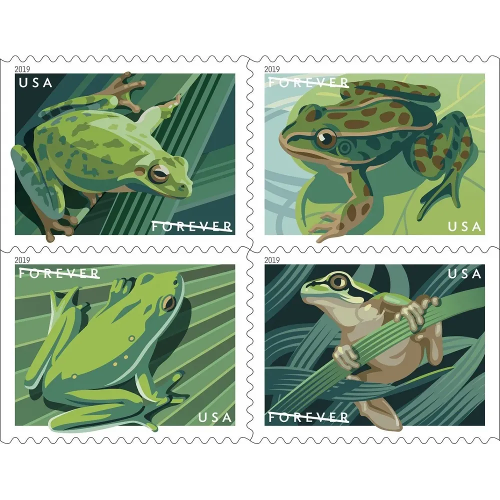 (2019) USPS Frogs Forever First Class Postage Stamps (2019) USPS Frogs Forever First Class Postage Stamps