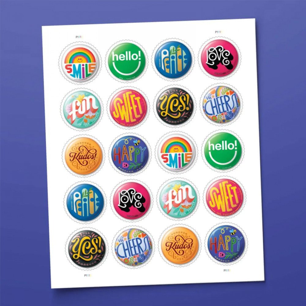 Pinback Buttons Forever Stamp - 2024 Pinback Buttons Forever Stamp - 2024